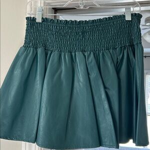 Karlie Teal Faux Leather Skort